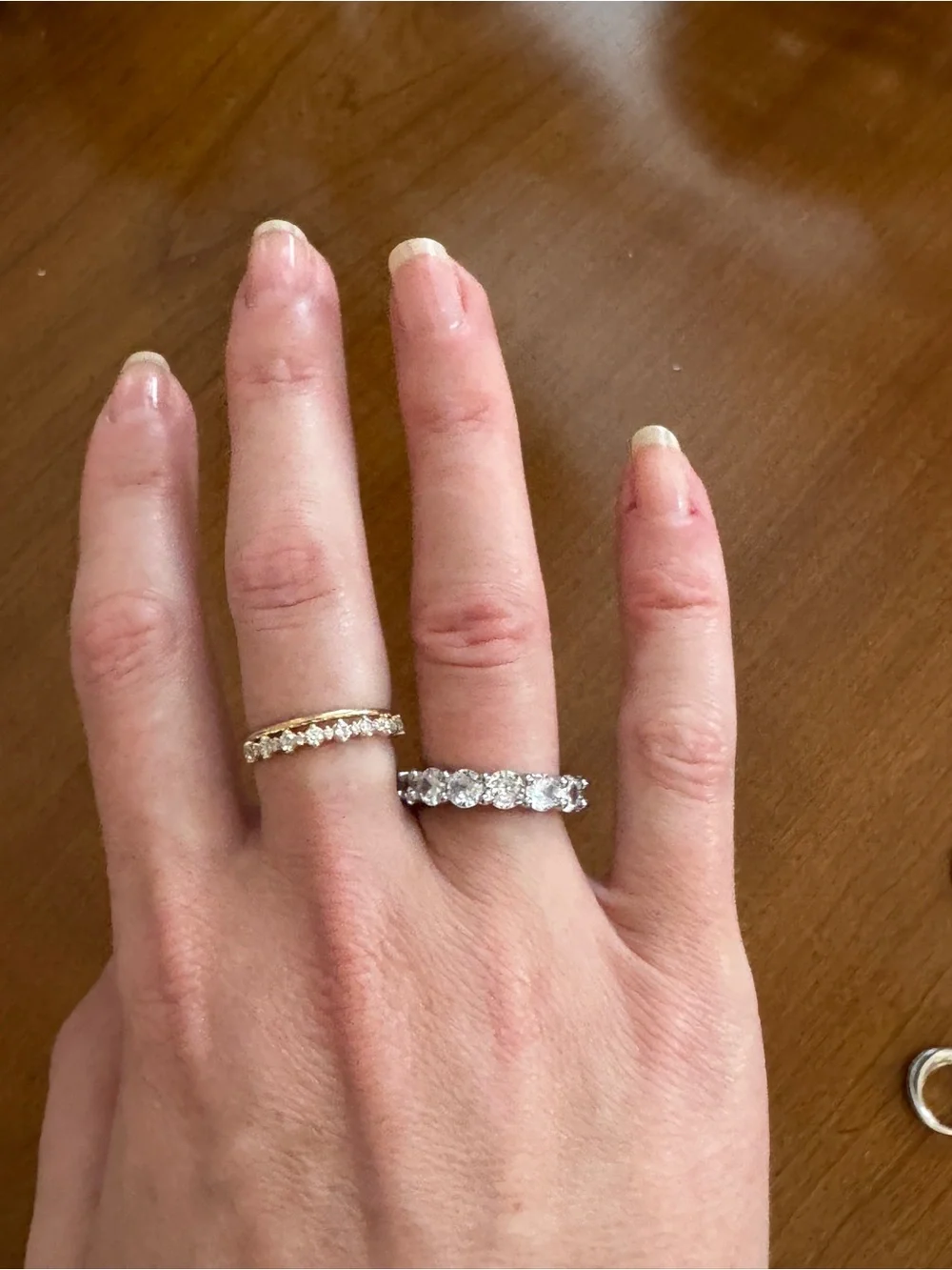 OLIVIA HAYES VINTAGE SILVER TURQUOISE GLASS RING SET, size 7 - Picture 6 of 8